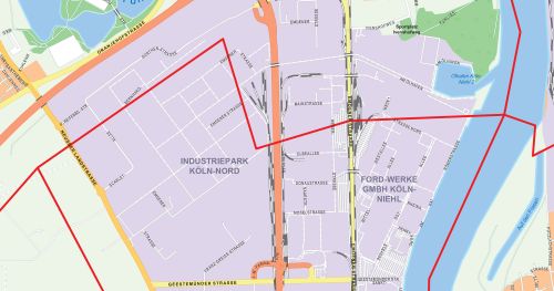 Preview: Weitere Detailansicht der PLZ-Karte von Köln