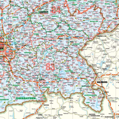 Preview: Ausschnitt aus der PLZ- und Verwaltungskarte