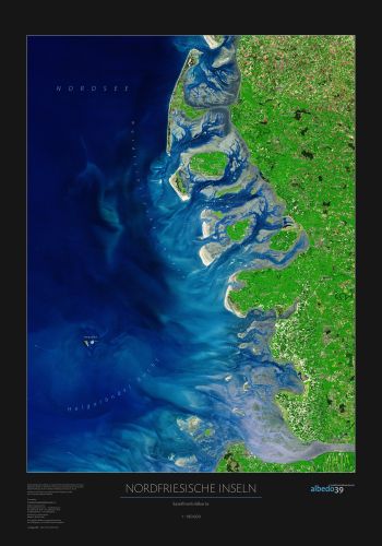 Die Satelliten Karte Nordfriesische Inseln