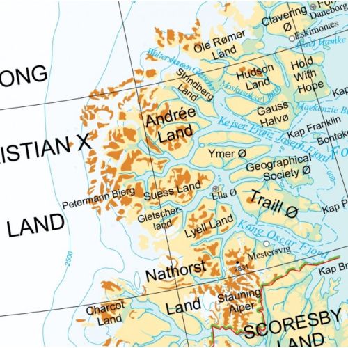 Detailansicht der Grönland Karte