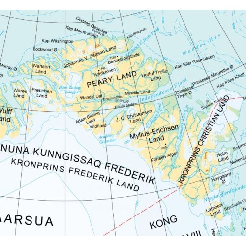 Weitere Detailansicht der Grönland-Karte