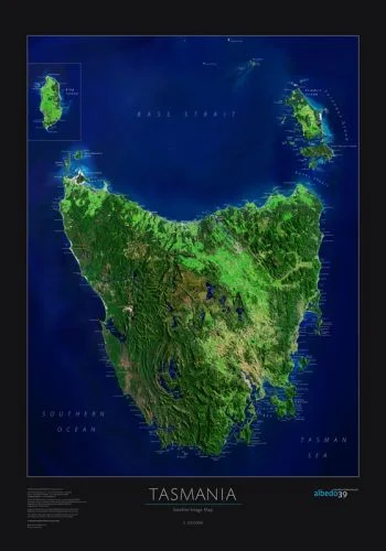 Die Satelliten Karte Tasmanien