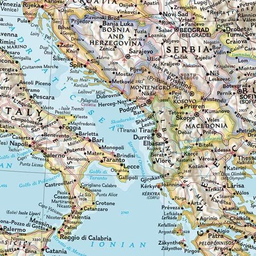 Preview: Detailansicht der Mittelmeerregion auf der Landkarte