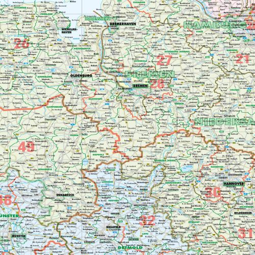 Ausschnitt aus der Organisationskarte für Deutschland