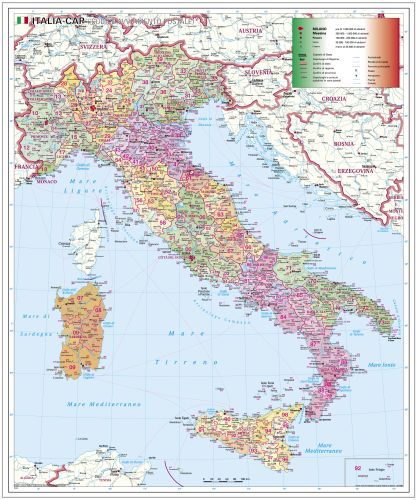 Postleitzahlenkarte von Italien