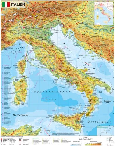 Physische Landkarte von Italien