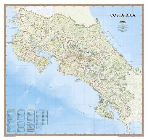 Physische Karte von Costa Rica