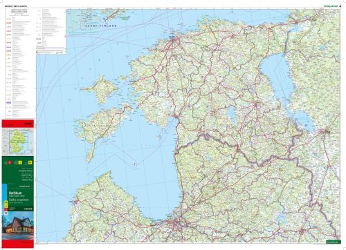 Estland, Lettland und Litauen als Straßenkarte