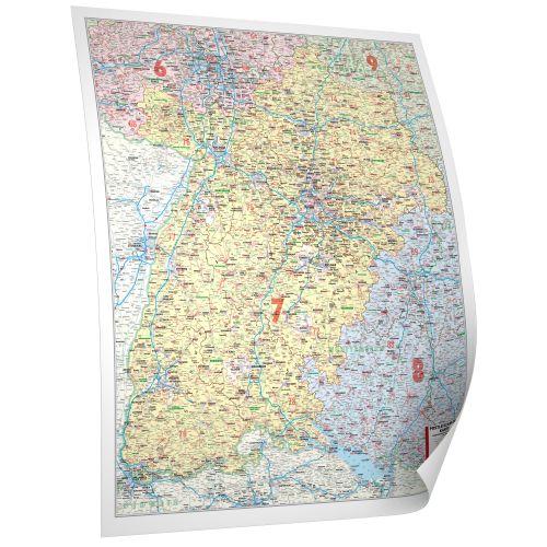 Postleitzahlenzone 7 als Landkarte