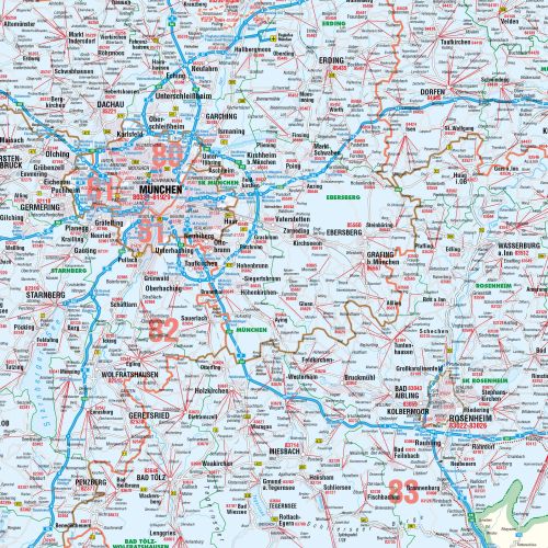 Preview: Landkartenausschnitt der PLZ8 Landkarte