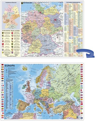Deutschland und Europa als Schreibtischunterlage