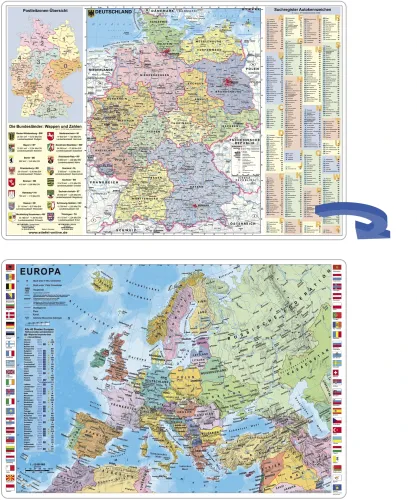 Deutschland und Europa als Schreibtischunterlage