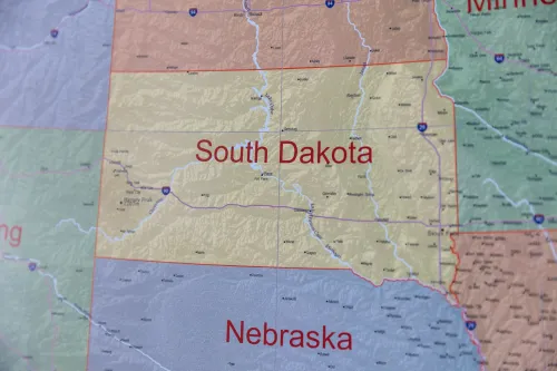 South Dakota Landkartendetail