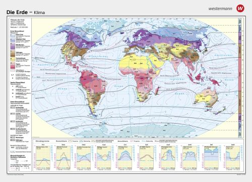 Westermann Landkarte der Erde mit den Klimazonen