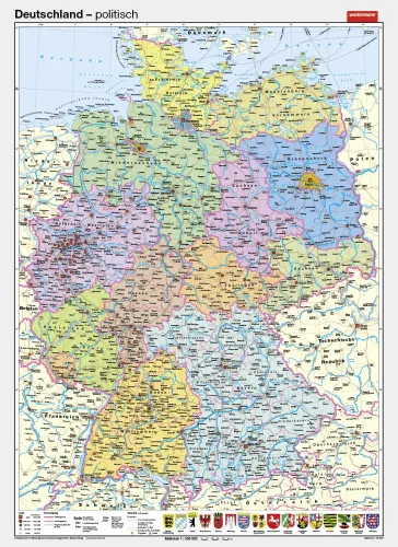 Deutschland als politische Schulwandkarte