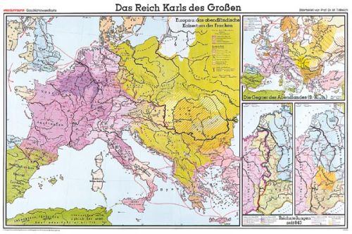 Schulwandkarte - Reich - Karl des Großen