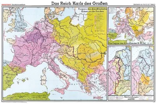 Schulwandkarte - Reich - Karl des Großen