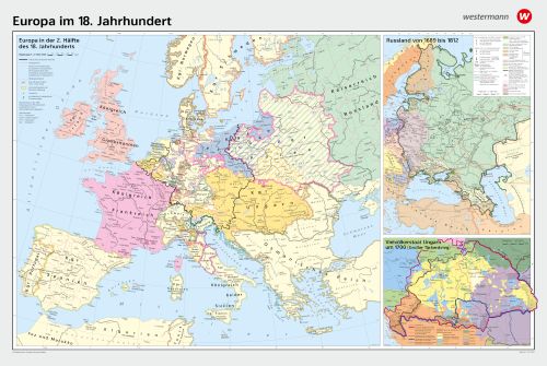 Europa im 18. Jahrhundert - Schulwandkarte (220 x 147 cm)