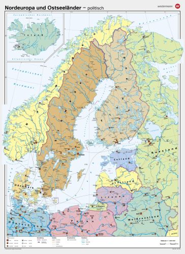 Preview: Politische Landkarte von Nordeuropa