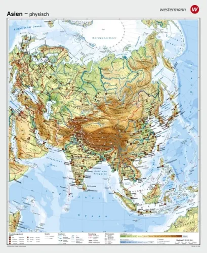 Physische Asienkarte