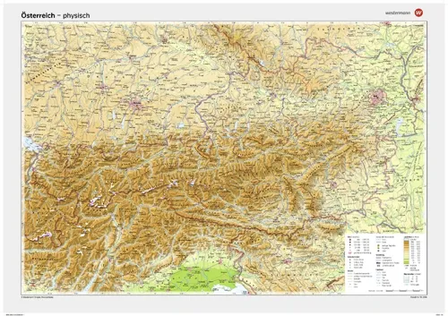 Physische Landkarte von Österreich