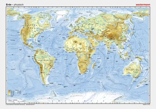 Die Erde als physische Weltkarte