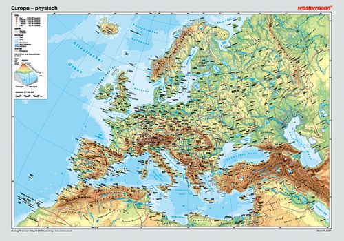 Preview: Physische Landkarte von Europa