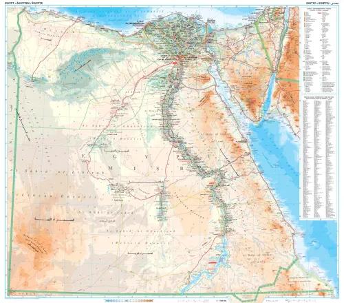 Physische Landkarte von Ägypten