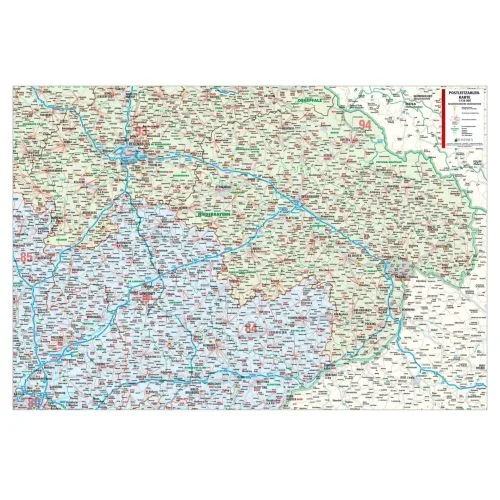 Die Postleitzahlenkarte Regierungsbezirk Niederbayern 119x84cm in 4 Varianten 
