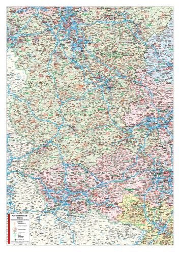 Die Postleitzahlenkarte Regierungsbezirk Rheinland-Pfalz 84x119cm in 4 Varianten 