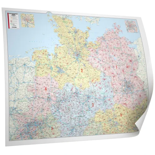 Die Postleitzahlenkarte Norddeutschland 150x105 cm in 4 Varianten 