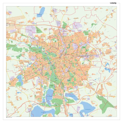 Ein Stadtplan der wunderschönen Stadt Leipzig.