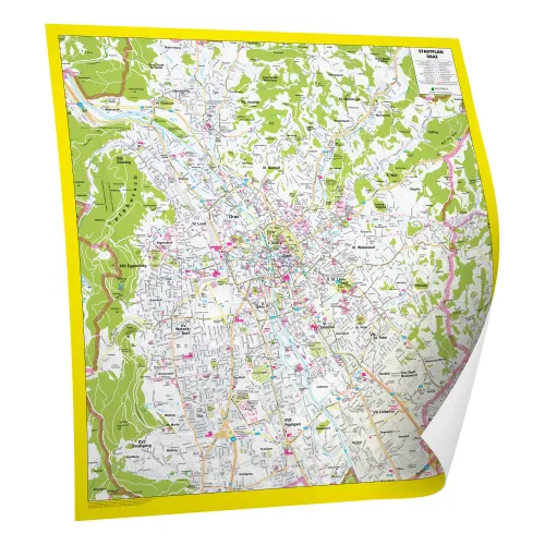 Der Stadtplan Graz Poster Papierkarte