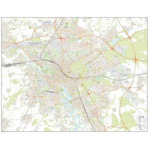 Der Stadtplan Hannover 152x120cm in 4 Varianten 