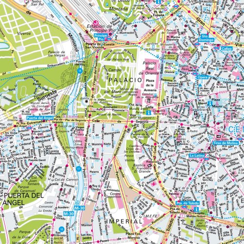 Der Stadtplan Madrid Poster Papierkarte im Detail
