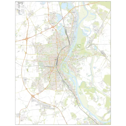 Der Stadtplan Magdeburg 150x135cm in 4 Varianten 