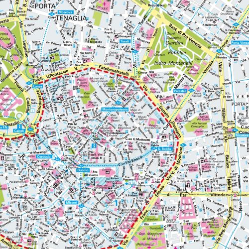 Der Stadtplan Mailand Poster Papierkarte im Detail