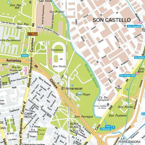 Der Stadtplan Palma de Mallorca Papierkarte Detailansicht