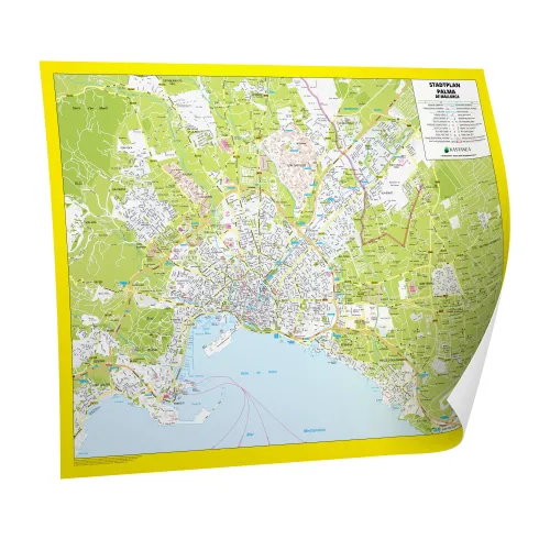 Der Stadtplan Palma de Mallorca Papierkarte