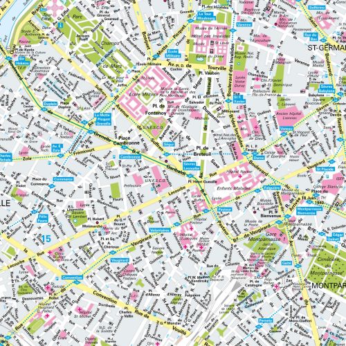 Der Stadtplan Paris Poster Papierkarte im Detail