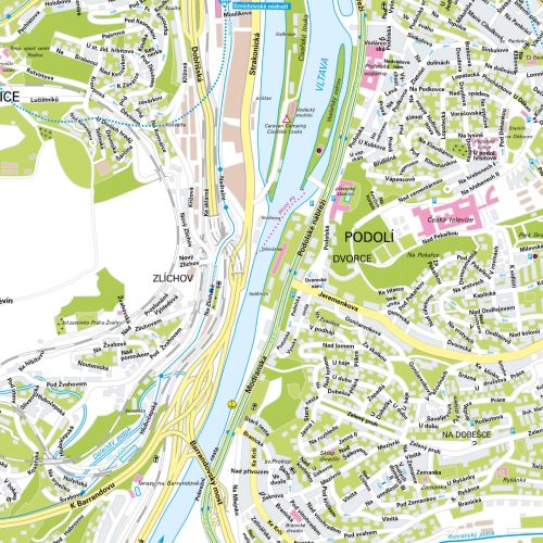 Der Stadtplan Prag Papierkarte im Detail