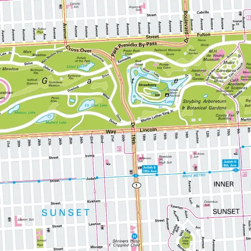 Der Stadtplan San Francisco Papierkarte Detailansicht