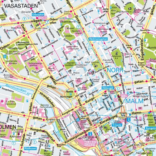 Der Stadtplan Stockholm Papierkarte Detailansicht