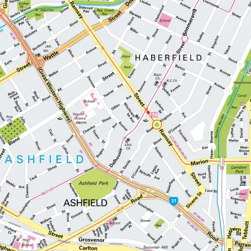 Der Stadtplan Sydney Papierkarte im Detail