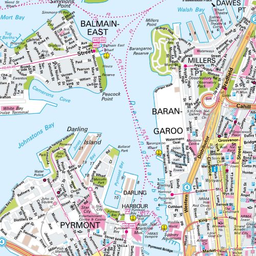 Der Stadtplan Sydney Papierkarte Detailansicht