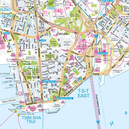 Der Stadtplan Honkong Poster Papierkarte im Detail