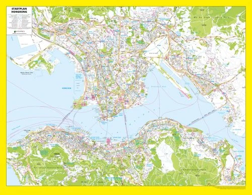 Der Stadtplan Honkong Poster Papierkarte