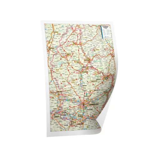 Die Straßenkarte von Luxemburg 67x94 cm in 4 Varianten 