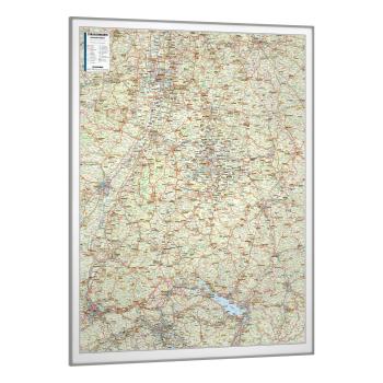 die strassenkarte Baden-Württemberg als gerahmte Wandkarte