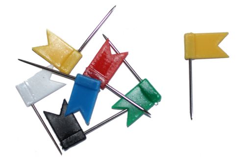 Farbige Markiernadeln für Landkarten